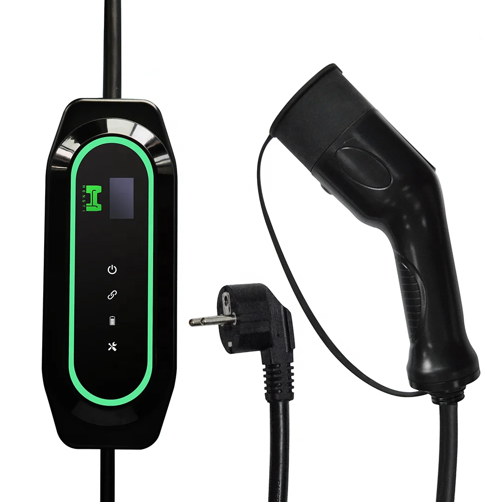 New version level 2 3.5KW 16A adjustable current ev charger with 2inch display