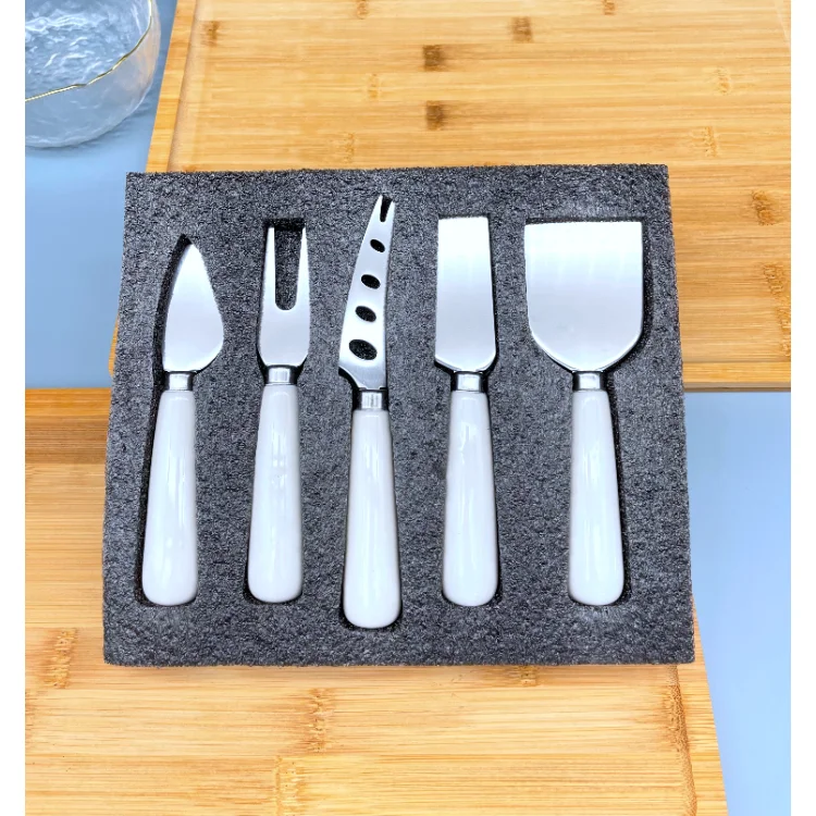 Personalize Decoration Slice 5 Pcs Luxury Metal Gift Gold Premium Set Cheese Knife