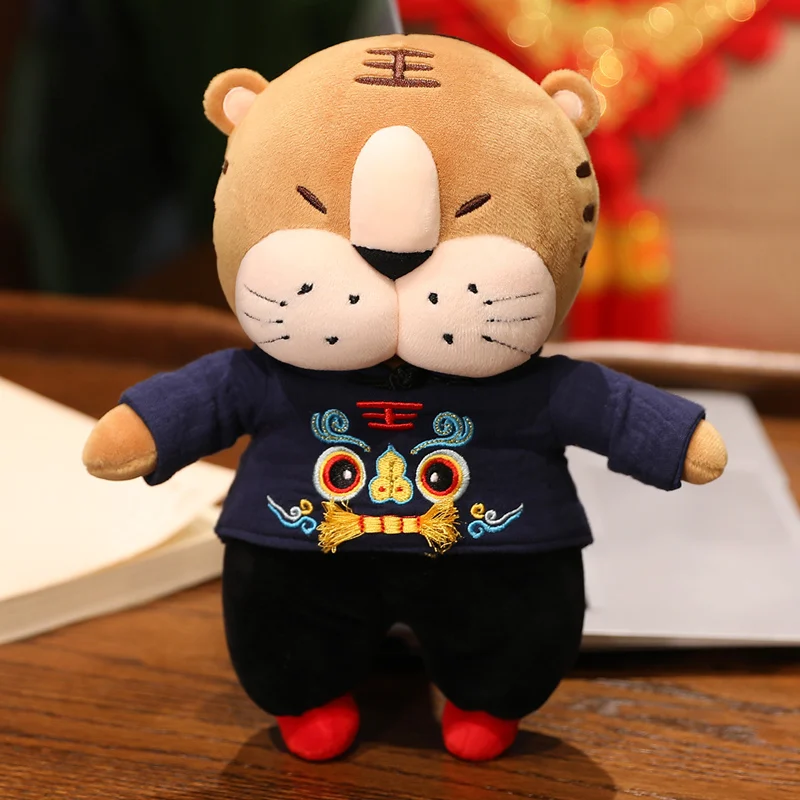 Chinese New Year gift Chinese Zodiac Year of the Tiger 30 cm baby plush toy tiger cartoon plush doll toy children gift material