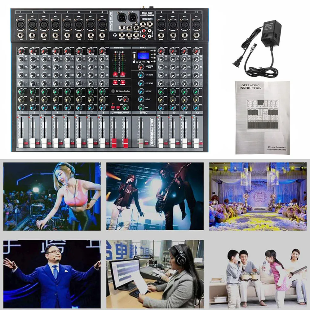 GAX-AL4 Soundcard With 2 Channel UHF Wireless Microphone For Home Studio Recording With High Quality