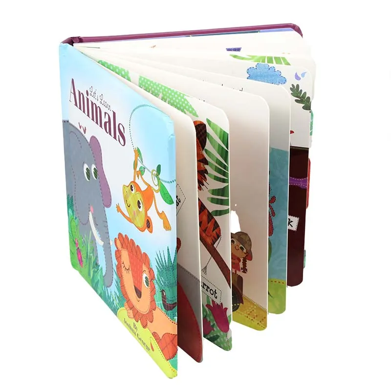 Custom children cardboard book printing Full Color Hardcover CardBoard kids art paper Children Books Printing For Student