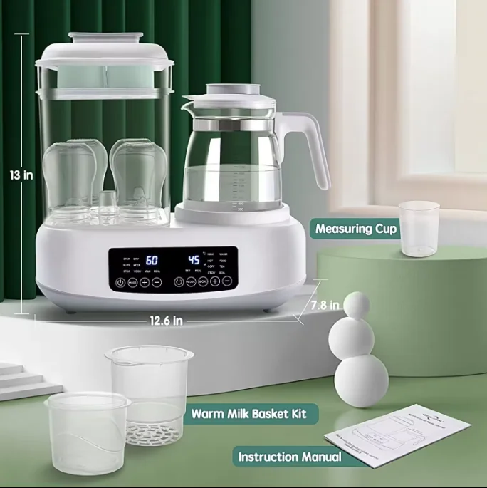 8-in-1 Multifunction with Electric steam Cleaning and Drying baby bottle heater for Quick Heating of Breast Milk Formula
