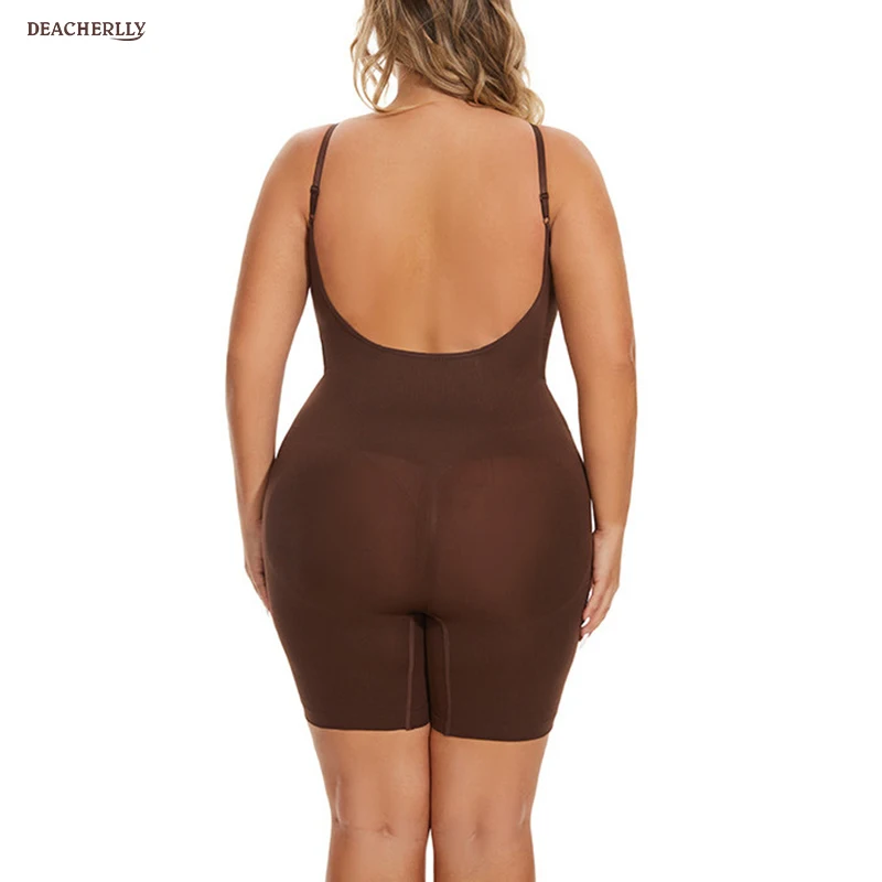 Body Gainant Open Back Femme Ventre Plat Gaine Amincissante Sculpting Shapewear Bodysuit Invisible Minceur