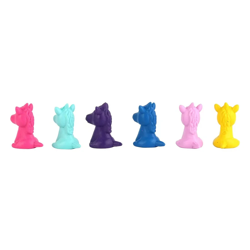 Custom pencil TOY CRAYONS flower girl unicorn pink  glitter crayons color box set 6 pack kids drawing crayon