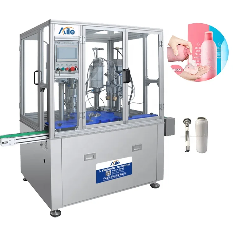 Aile full automatic high speed Bov aerosol filling and sealing production line for produce deodorant spray body spray