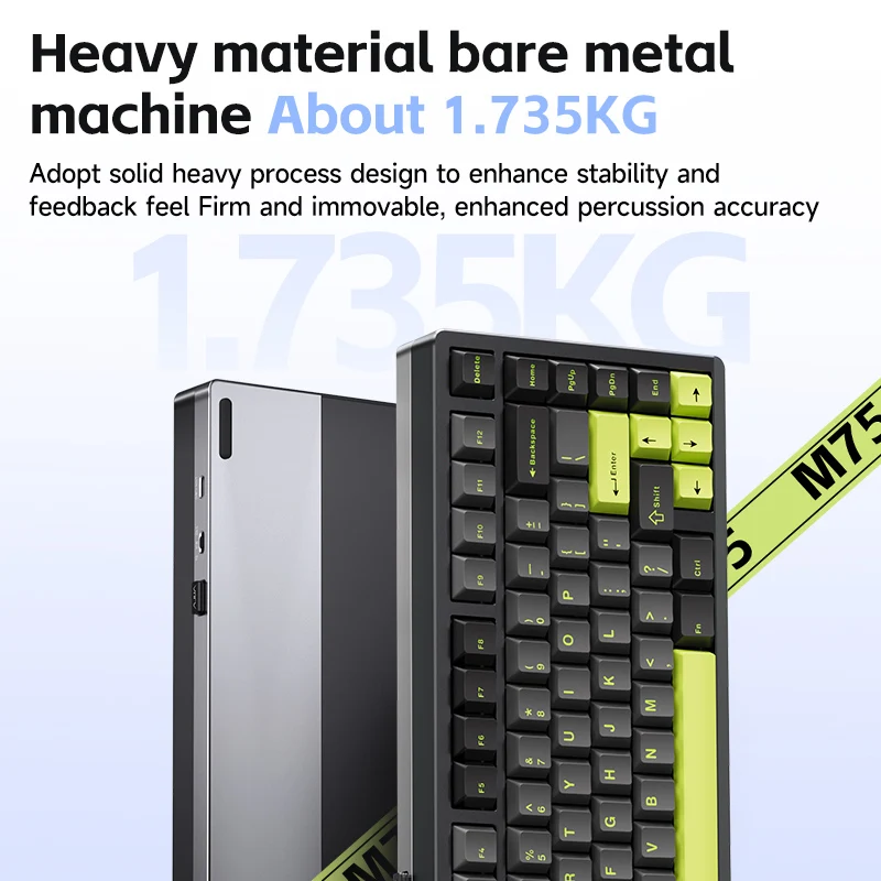 AULA M75 Customized Aluminum Mechanical Gaming Keyboard Three-Mode Wireless/Wired Hot Plug Full Key Gas Structure