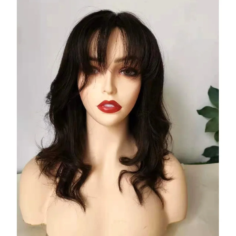 New Hairstyle Natural body wave bob wigs with bang Mink Brazilian Virgin human hair Lace frontal Wig Human Hair Lace Front Wigs