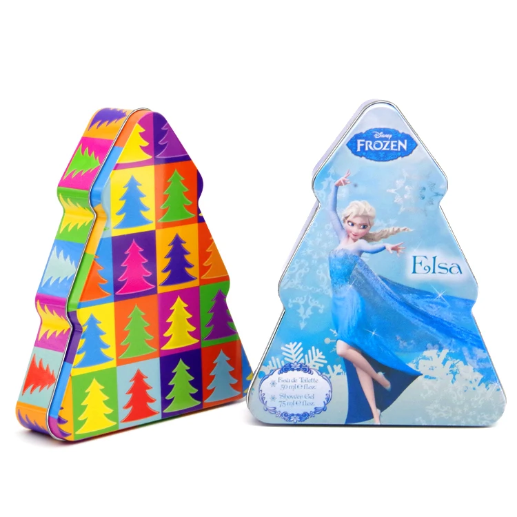 Christmas Tree Shaped Candy Chocolate Tin Packaging Can Manufacturers Metal Container