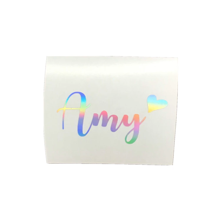 Custom Holographic Logo Sticker Transfer Vinyl Motorcycle Decals Waterproof Rainbow Sticker Decal