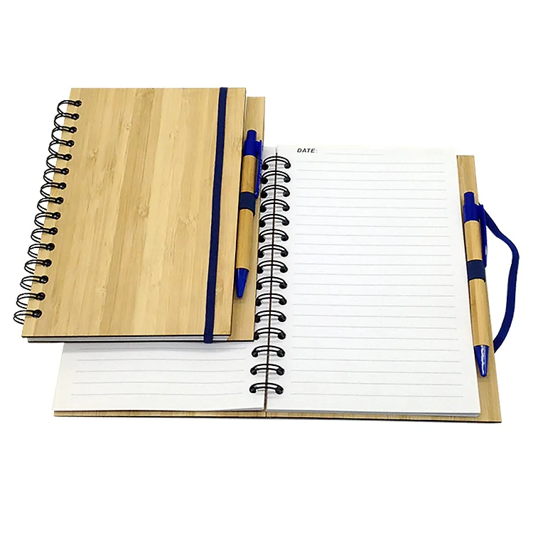 2021 New Arrival Eco- Friendly Bamboo Cover Notebook Composition Journal Paper Notebook For Sale