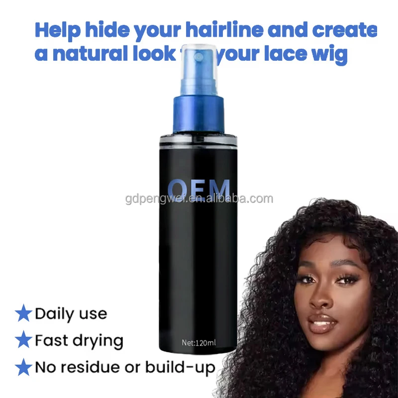 Wholesale customized Wig Concealer Spray Hair Color Stick Wig Private Label Aerosol Tank Strong Hold waterproof wig glue lace