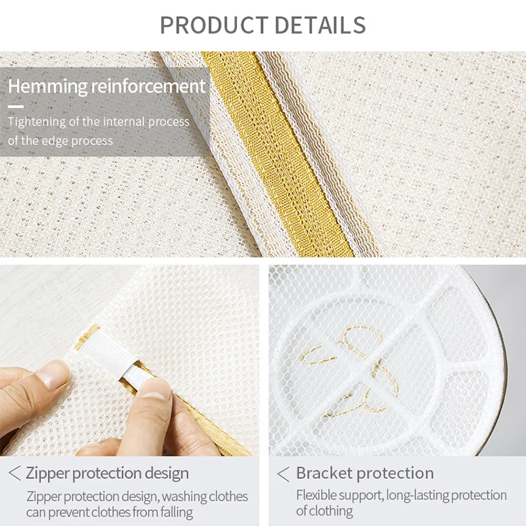 Custom embroidered sandwich net mesh delicate clothes garment washing machine net bag scrubba wash bags