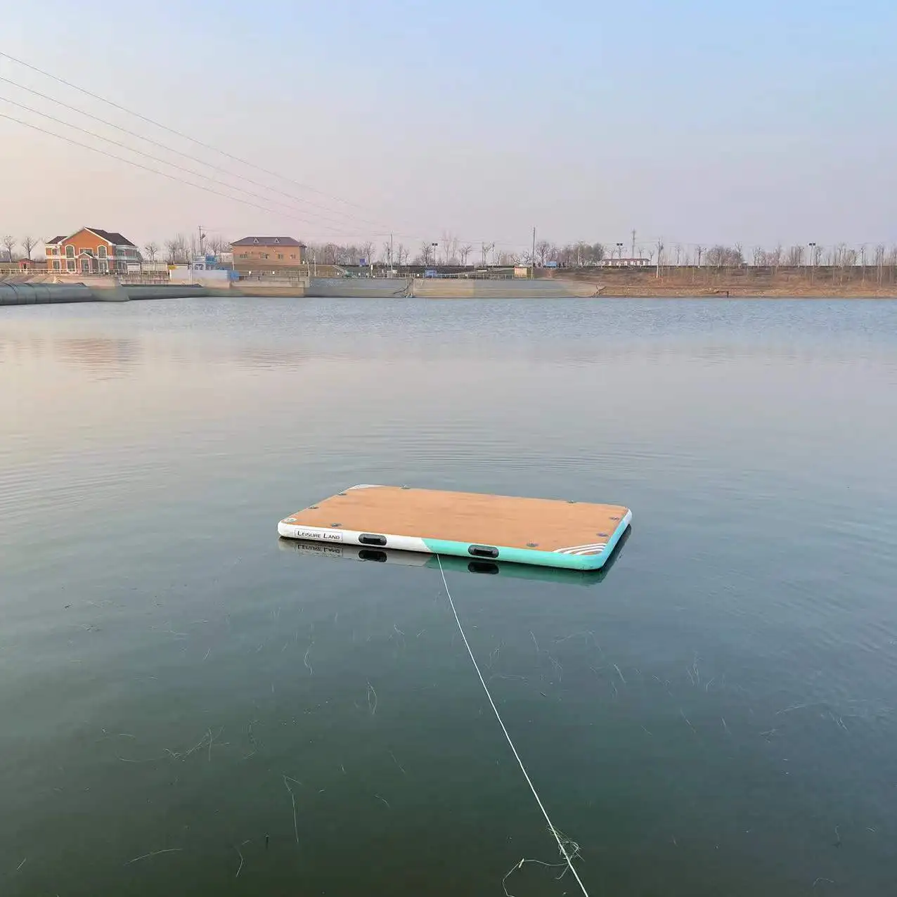 2022 new inflatable dock station with Teak surface sell