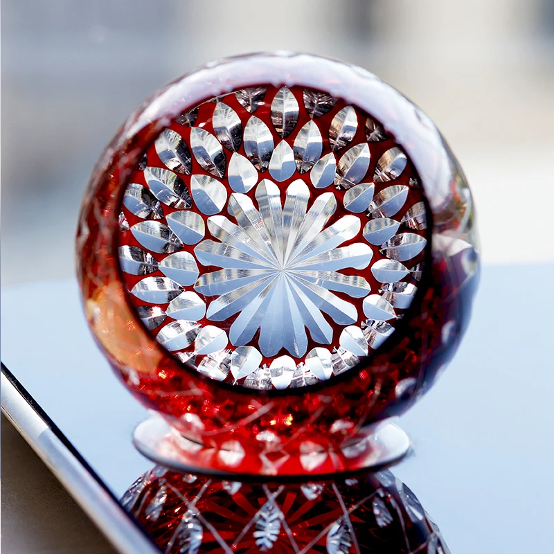 Japanese Edo Kiriko Style Egg-Shape Old Fashioned Glass Whiskey Cup Bohemian Design for Cold Brandy or Whiskey Drinking