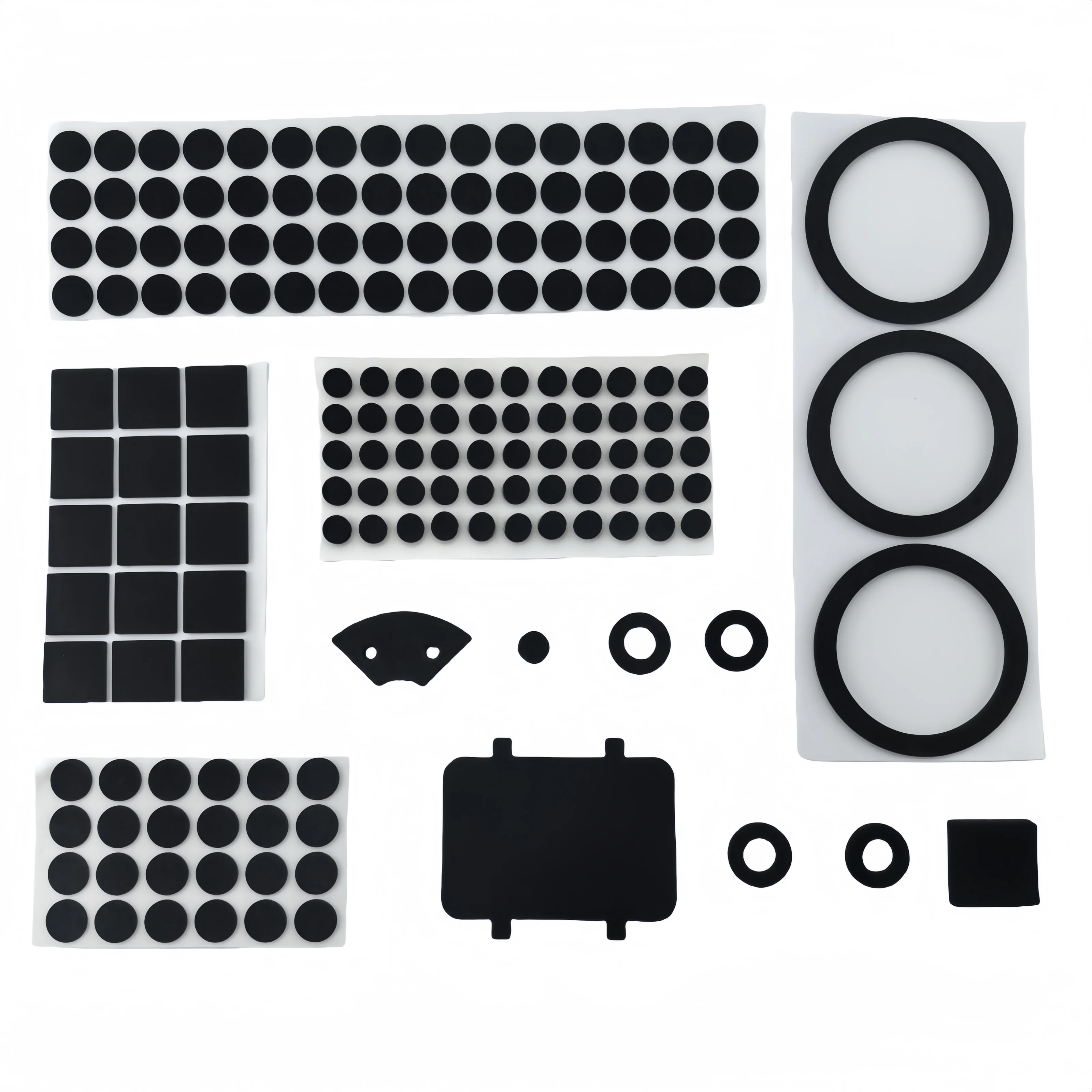 OEM Custom Die Cut Black Silicone  Rubber Neoprene CR EPDM Foam PORON Adhesive Gasket Sealing Tape