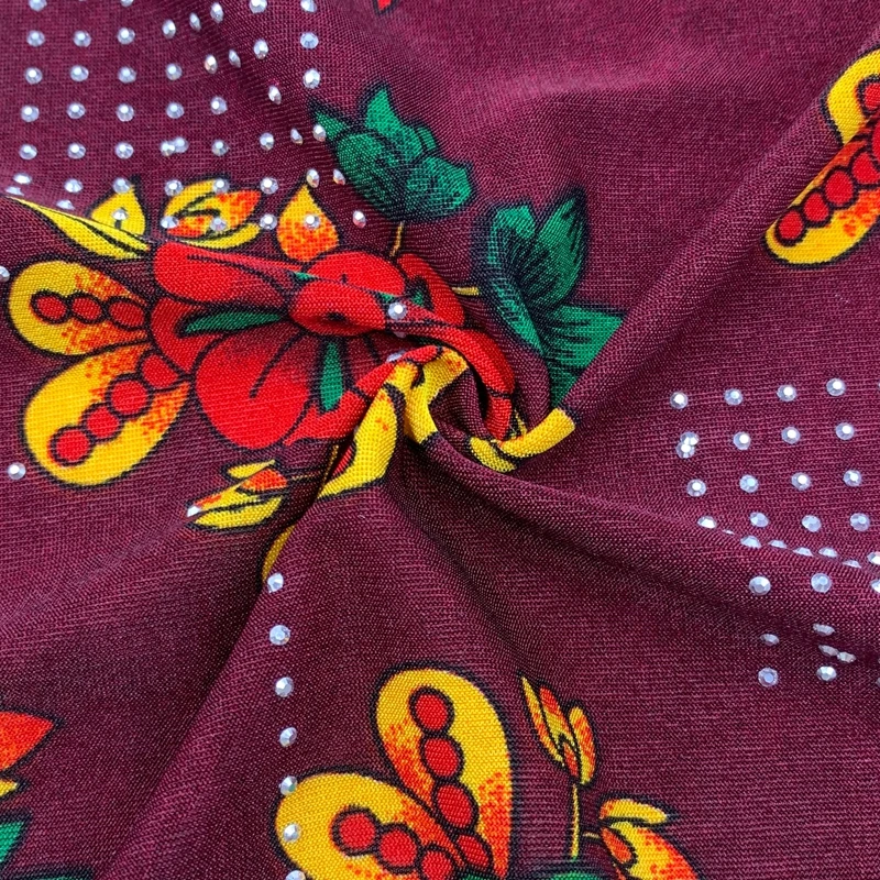 Best Quality New Fashion Design Soft Touch Stretch Custom Diamond Fabric Fdy  Print With Diamond Fabric  for Clothing