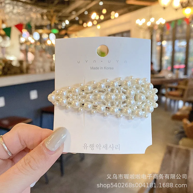 Factory Sale Cheap Mixed Designs Long Geometric White Bridal Pearl Hair Accessories Women Steel Hair Clips