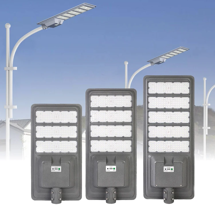New Pattern Ip65 Remote Control 300W 400W 500W Power 6V Panel 3.2V 35Ah 40Ah 45Ah Battery Aluminum Pc Led Solar Street Light