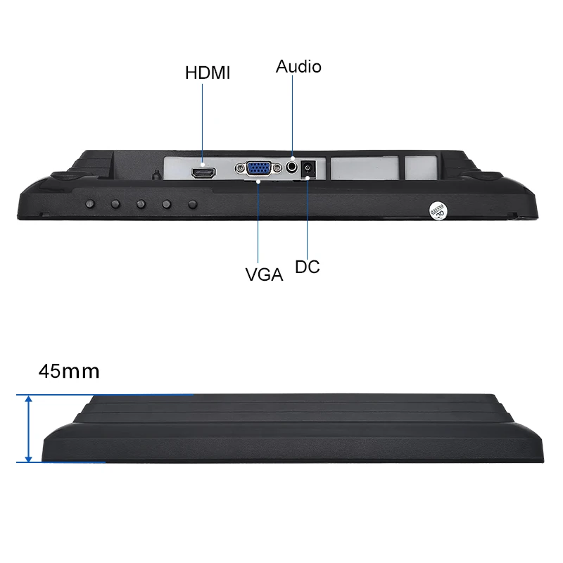 Cheap 12 / 12.1 inch TFT Front LCD Monitor for Desktop for industrial PC Computer with 1280*800 VGA HD-MI BNC Resistive Touch