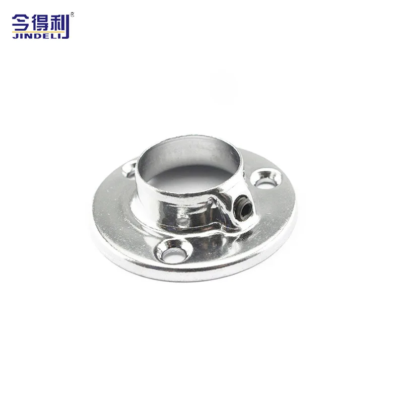 Bulk Furniture 19mm/22mm/25mm diameter Chrome Wardrobe Rail Fitting Aluminium Stainless Steel Flange