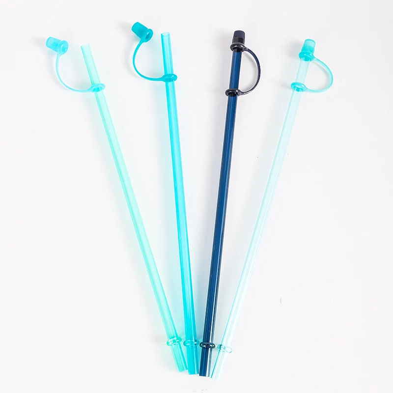 Лидер продаж, набор прозрачных соломинок из полипропилена с пряжкой и пылезащитной крышкой, многоразовые и экологически чистые