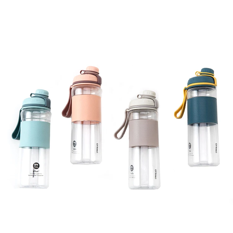 
 600ml Portable Sport School Water Bottles Plastic/plastic Bottle For Water With Colourful Lids  