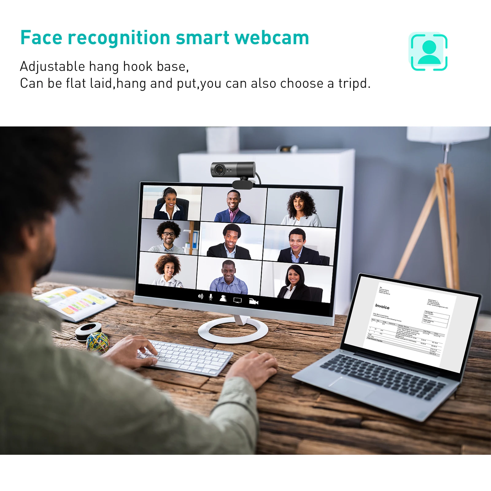 Full HD 1080P Webcam Video Camera  Dual Mic Plug and Play USB camera With Automatic Noise Reduction for PC