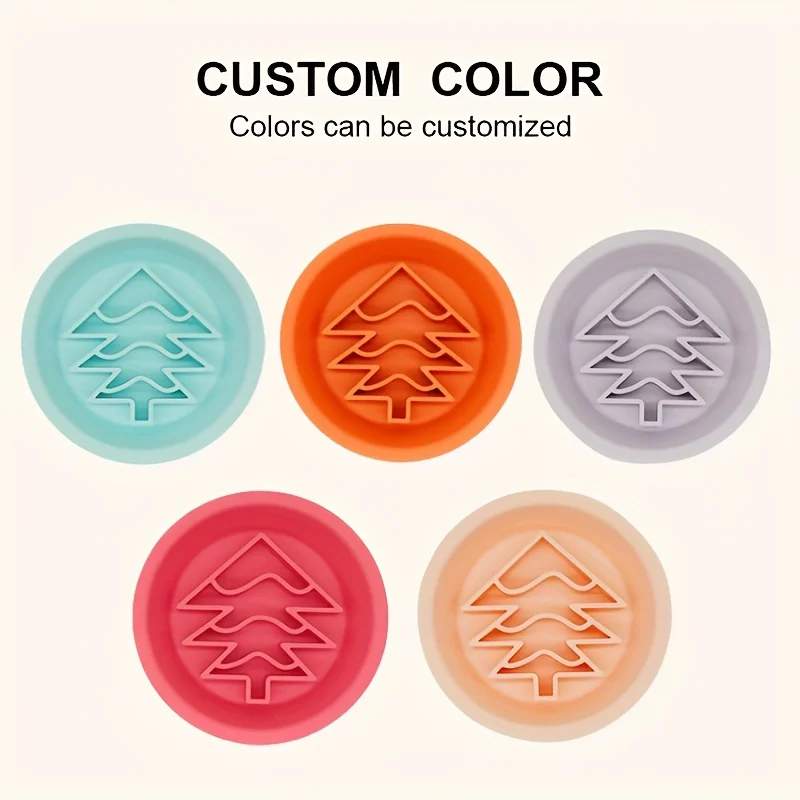 ZMaker 2024 Christmas Tree Silicone Slow Feed Dog Bowl 2 In 1 Dog Lick Mat Pet Licking Bowl Christmas Slow Feeder Dog Bowl