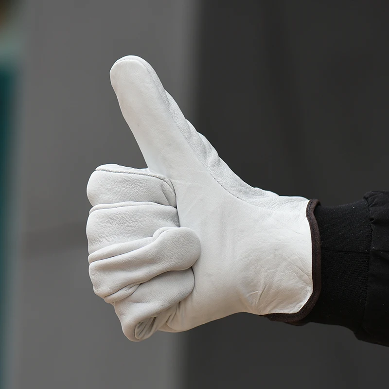 Welding Work Glove Function Fire Proof Soft Fire Resistant Grain Goatskin Leather Glove