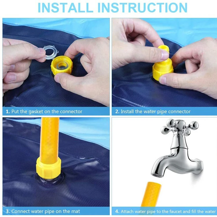Outdoor Water Inflatable Toys Dog Bath Pool Thickened Durable Bathing Tub Dog Splash Sprinkler Pad