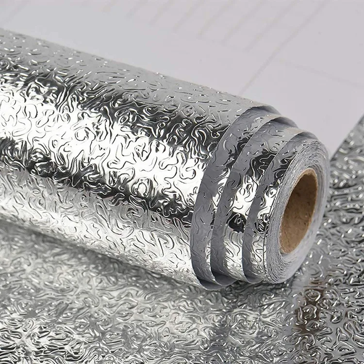 Hot selling wholesale home decoration waterproof and oil proof self adhesive kitchen aluminum foil stickers