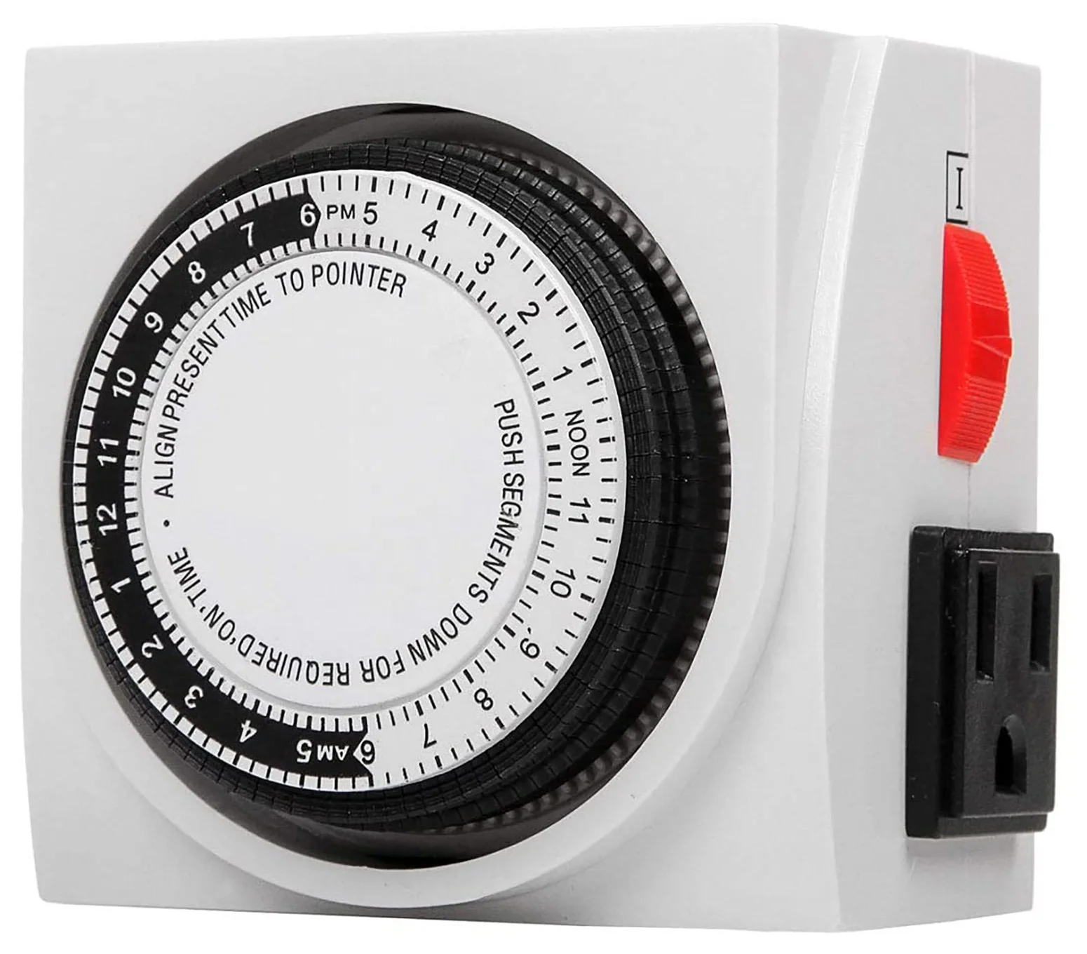 Крытый Механическая розетка таймер, 24 часа программируемый плагин светный таймер переключатель для электрических розеток с 2 розеток с заземлением