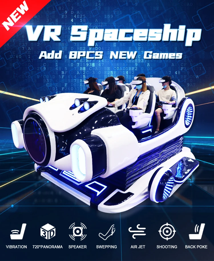 Top Sale Virtual Reality Family Six Seats 9D VR Skydiving Simulator VR Equipment with Guns