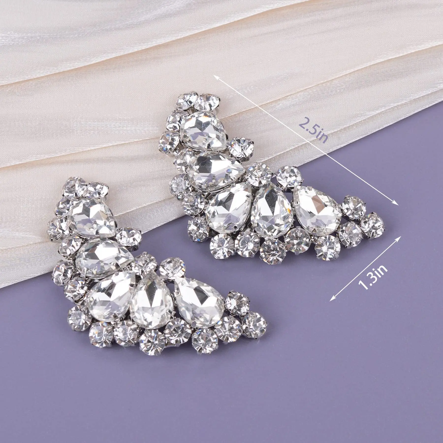 Versatile Crystal Glass Shoelace Charms Buckle Removable Crystal Shoe Clips for Sneakers Heel Ornament