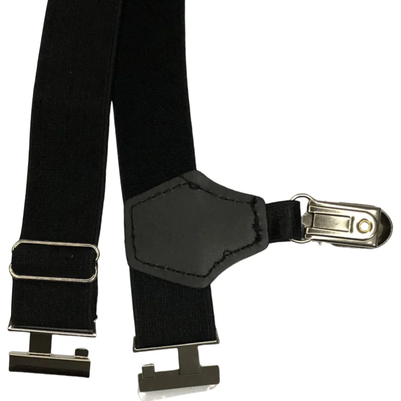 Wholesale Stretching Elastic Fashion Adjustable Leather Suspenders With Metal Clip And Slider Sock suspender