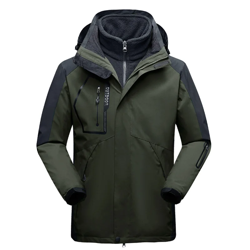 Winter Jackets With Shell Waterproof Mountaineering Keep Warm For Mens Windbreaker Zip Hood Hiking Jacket