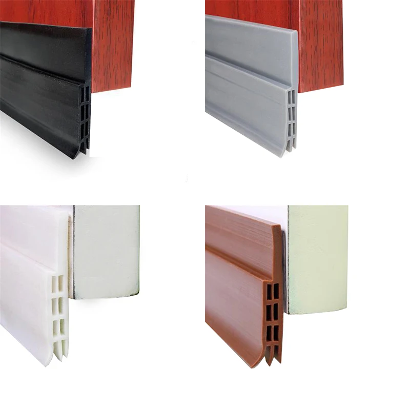 Self Adhesive Silicone Rubber Door Sealing Strip Door Draft Stopper Weather Strip For Wooden Door Bottom Seal