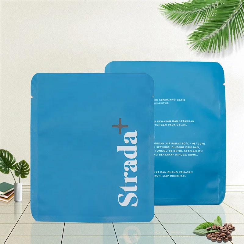 Custom side seal poly bags for food packaging plastic bags with logo coffee bean packaging envelope coffee drip bag packages