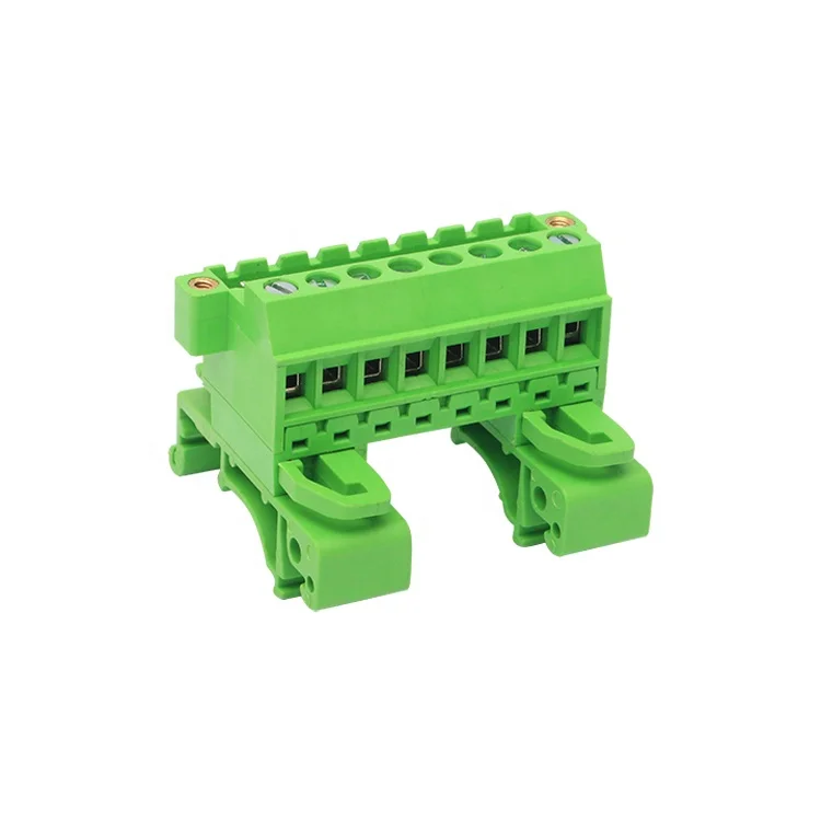 5.08mm pitch Rail panel mounting pluggable terminal block connector with side fixed screws flange