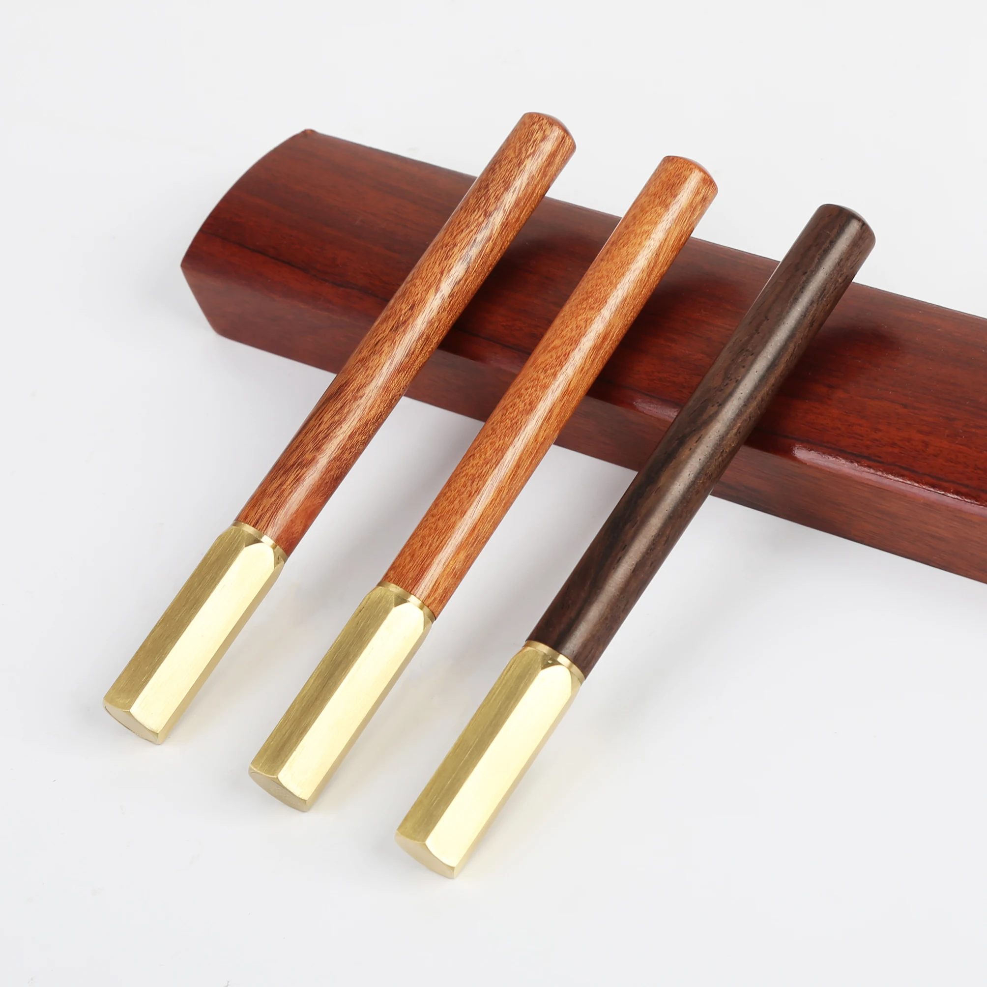 TTX promotion new personalized Stylo bamboo eco friendly pen gift box set black Brass Wood ballpoint pen with custom logo