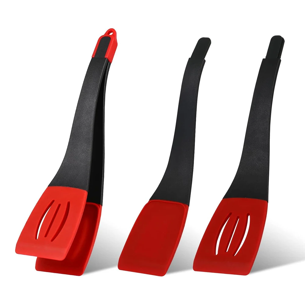 New Design 3 In 1 Silicone Spatulas Food Tongs Kitchen Tools Steak Clip Frying Fish Spatula Cooking Utensils Kitchen Accessories