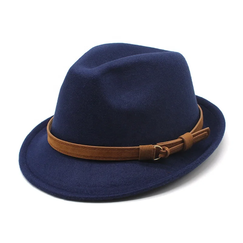 CUSTOM LOGO jazz 100% wool 100 australian classic wool black western jazz trilby felt hat with custom logo for men