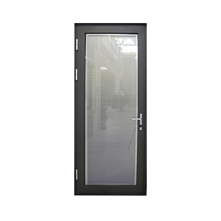  Modern single leaf aluminum office swing door for with louver inside