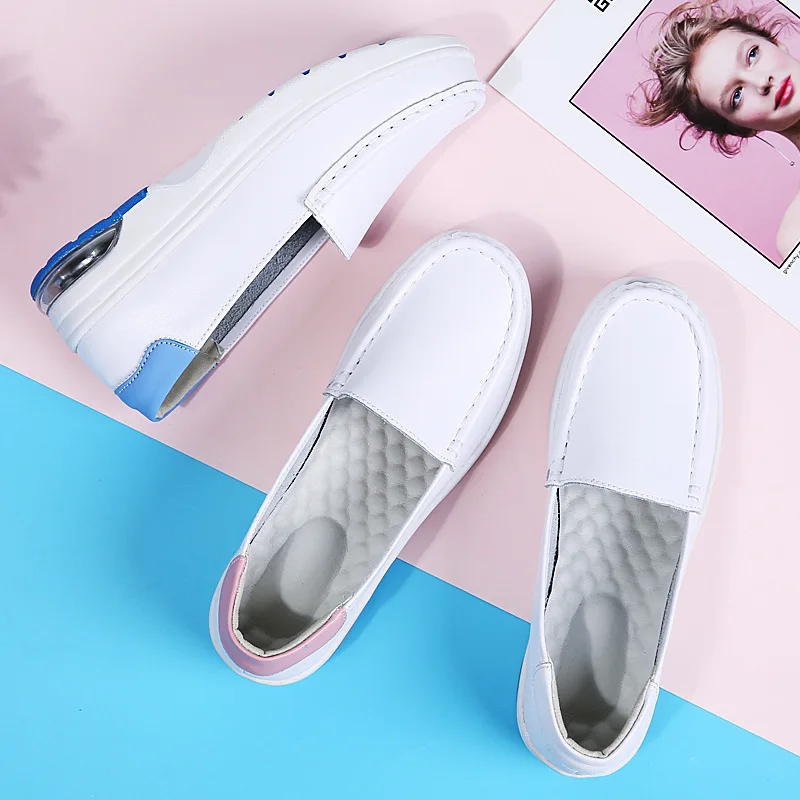 White microfiber upper water proof nurse shoes woman work shoes kitchen safety shoes