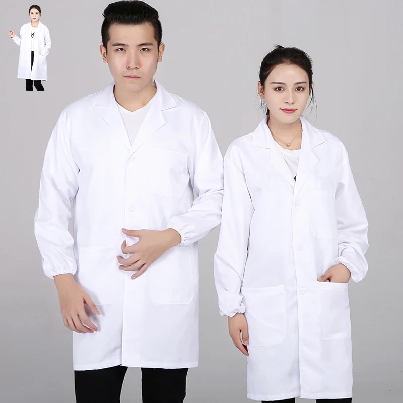 Food store food processing st Overall Uniform Gripper Front Long Sleeve Coat for Restaurant & Bar Chefs Uniform Polyester Cotton