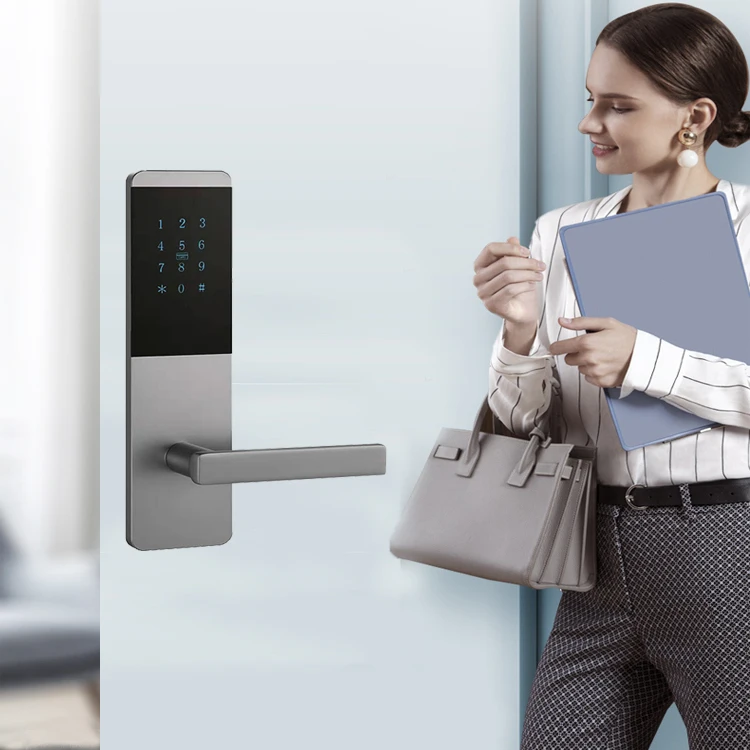 Aluminum Alloy APP Controlled Pin Code Card Hotel Door Lock WIFI with Remote Control
