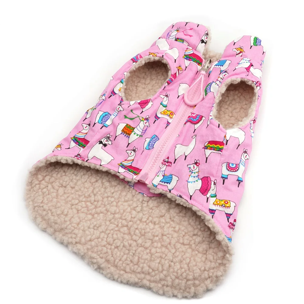 Alpaca Fleece Warm Dog Coat Pet Jackets Reversible Winter Clothing  For Small Medium Large Dogs