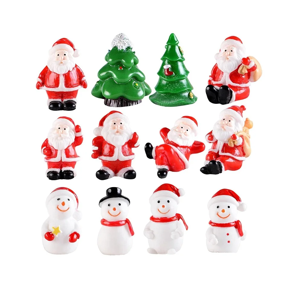 FREE SAMPLE Miniature Ornaments for Snow Globes Mini Resin Santa Claus Snowman Christmas Ornaments