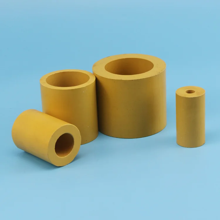 
Customized rptfe molding pipe yellow PI/PTFE molded tube 