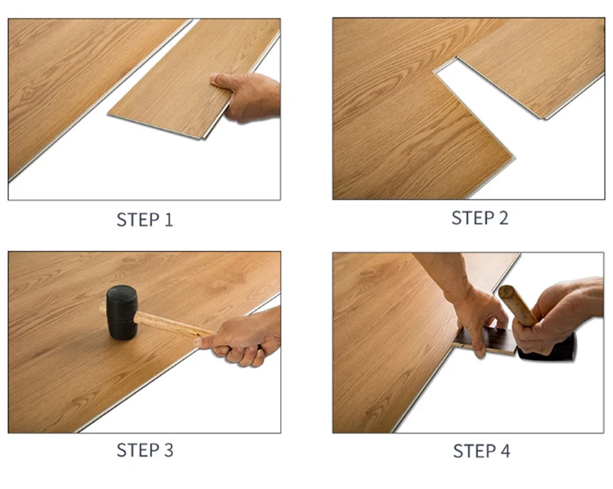 wholesale Flexible rebound vinyl indoor plastic wood laminate brown pvc click lock spc flooring